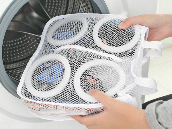 Mesh pouch for washing children's shoes with zipper capacious