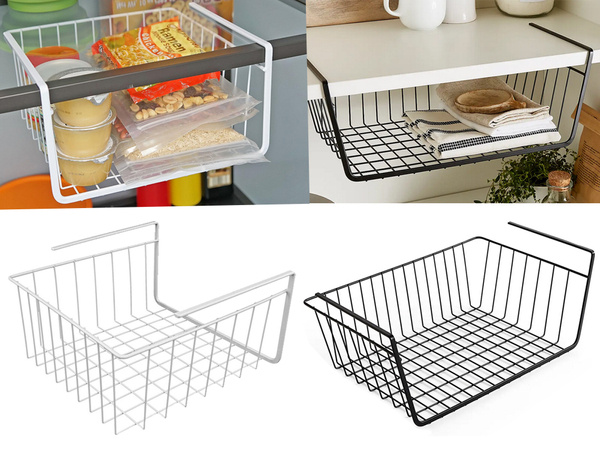 Metal basket suspended kitchen shelf hanging shelf organiser