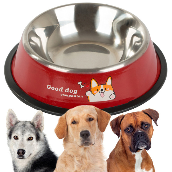 Metal non-slip dog bowl lettering 1l