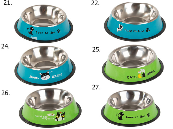 Metal non-slip dog bowl lettering 1l