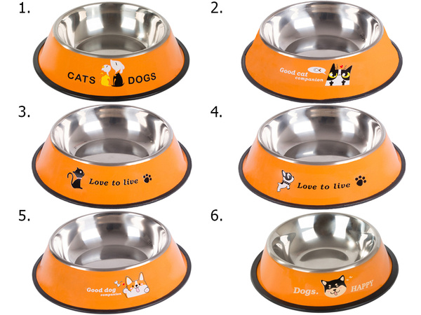 Metal non-slip dog bowl lettering 1l