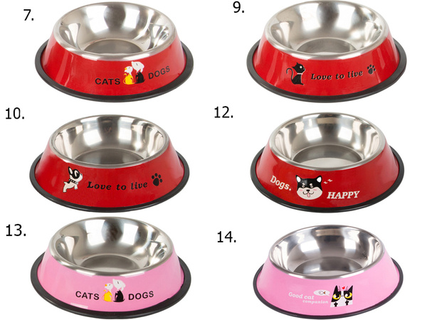 Metal non-slip dog bowl lettering 1l