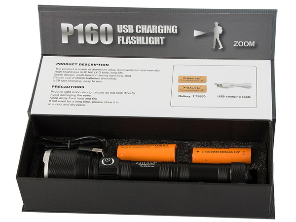 Military bailong police torch cree xhp160 power