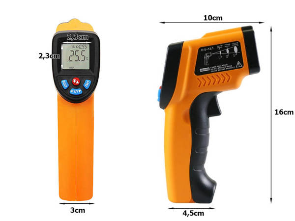 Non-contact laser pyrometer thermometer -50 +550°c