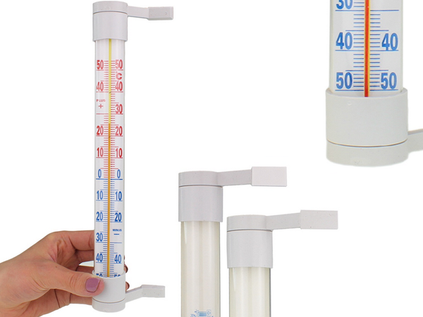 Outside window wall thermometer long