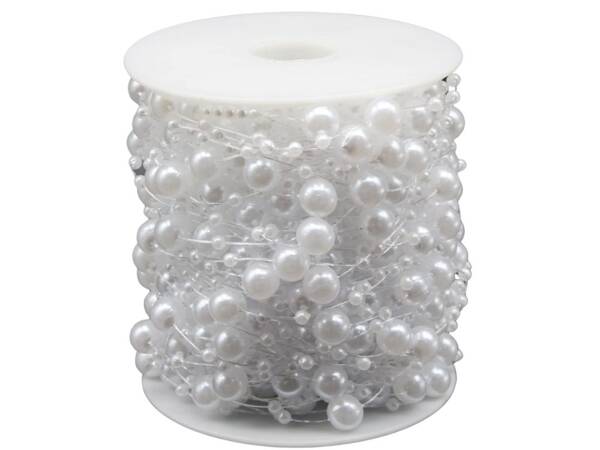 Pearl white chandelier pearls christmas tree chain beads 8mm spool 5m