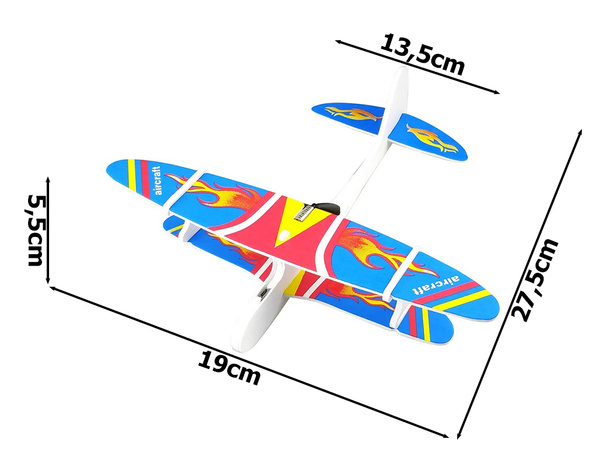 Polystyrene aeroplane flying foam usb led glider dart motor