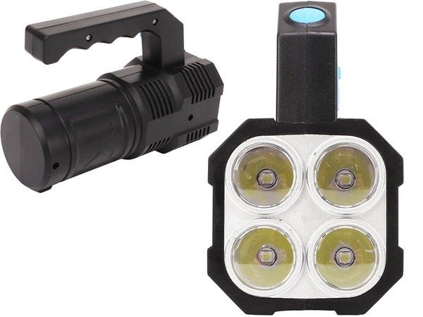 Rechargeable battery-powered led searchlight military police 2 in 1