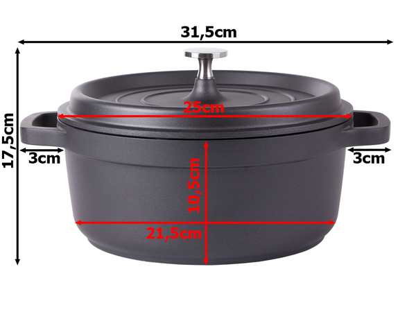 Roasting tin for cooking non stick induction gas lid 4l