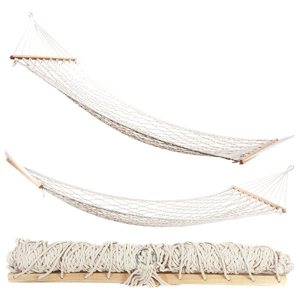 Rope garden hammock with frame rocking net