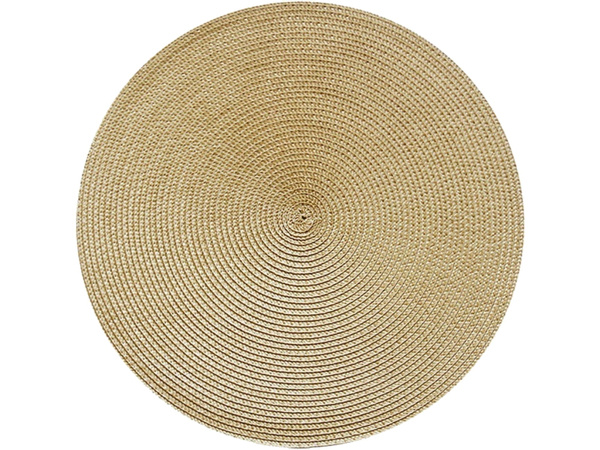 Round plate placemat kitchen plaid table mat cream