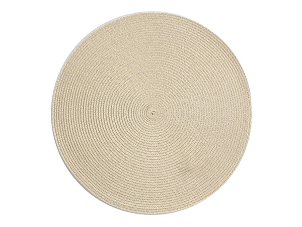 Round plate placemat kitchen plaid table mat cream