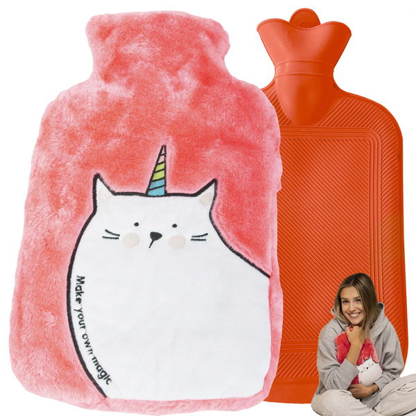 Rubber thermofor in a cover water heater plush cat for children