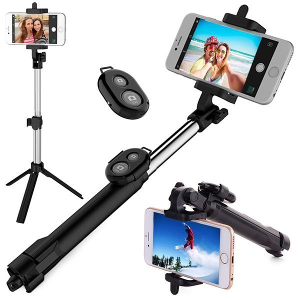 Selfie holder stich tripod pole remote control