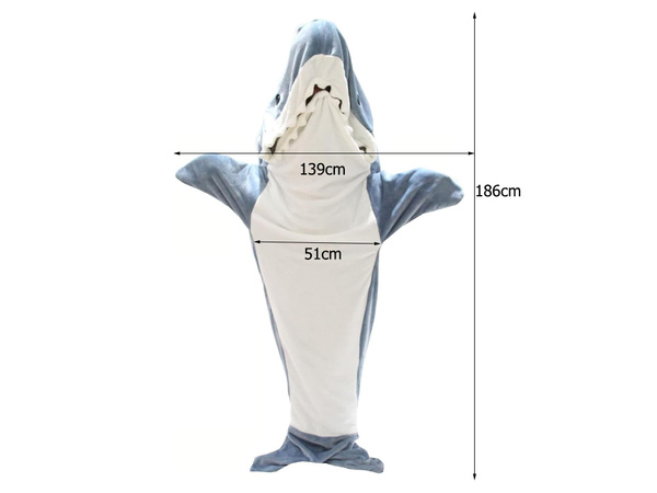 Shark blanket pyjamas sleepwear costume warm winter hoodie thick l