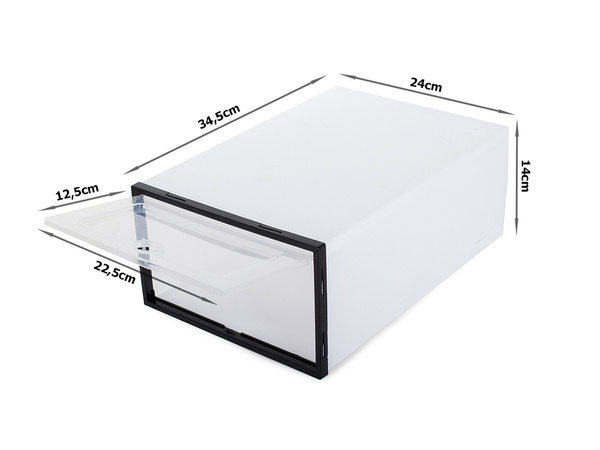 Shoebox organiser box container with flap cabinet