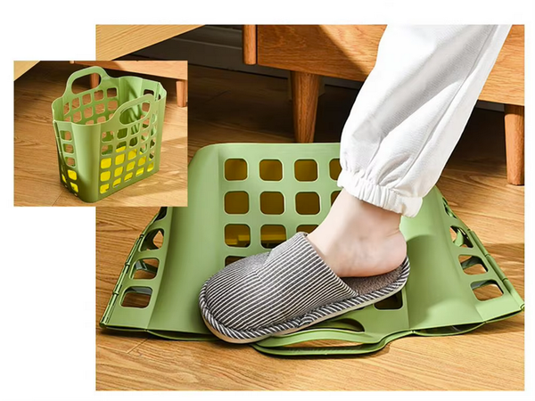 Shopping basket plastic folding laundry basket large