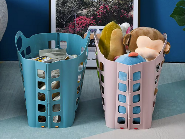 Shopping basket plastic folding laundry basket large