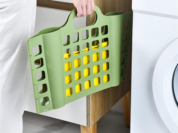 Shopping basket plastic folding laundry basket large