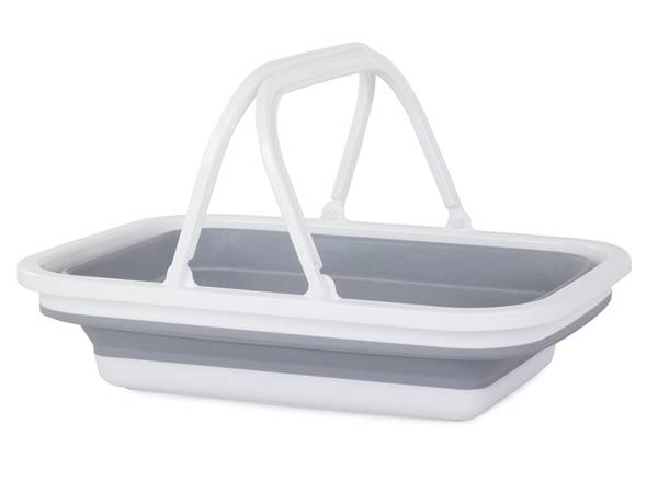 Silicone folding shopping basket with handles