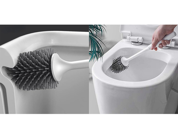 Silicone toilet brush for the bathroom leak-proof full base