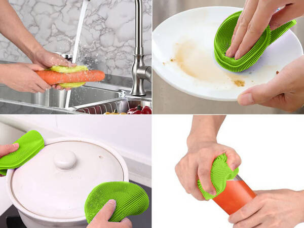 Silicone washer sponge scouring brush vegetable scouring brush