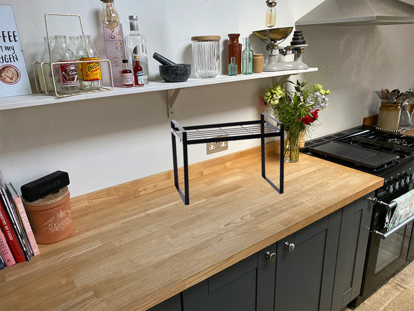 Single tier metal shelf for kitchen worktop kitchen organiser loft stand