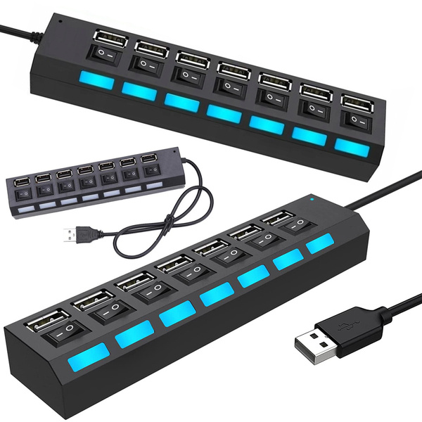 Splitter hub usb port splitter 7x usb 2.0