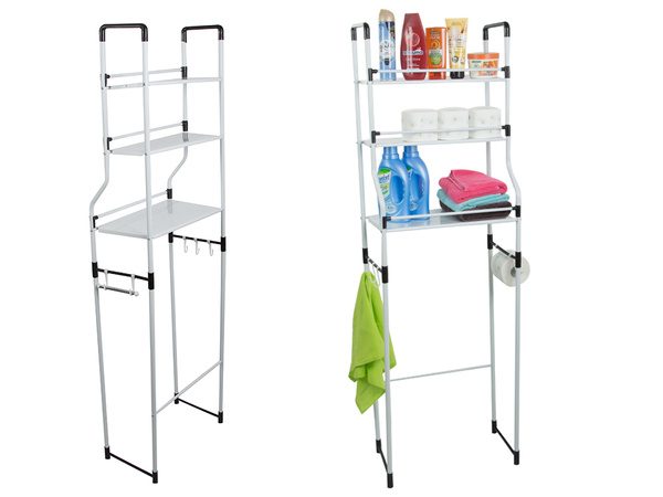 Standing shelf over washing machine toilet bathroom rack cabinet 3 shelves