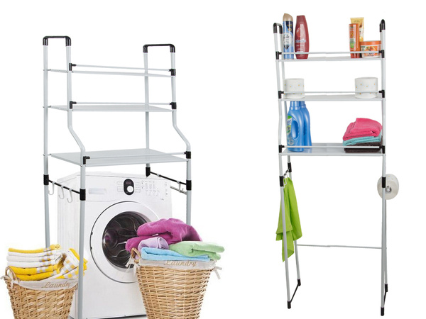 Standing shelf over washing machine toilet bathroom rack cabinet 3 shelves