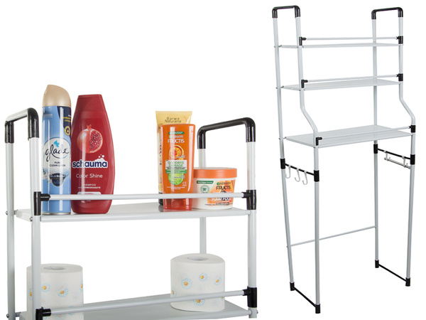 Standing shelf over washing machine toilet bathroom rack cabinet 3 shelves