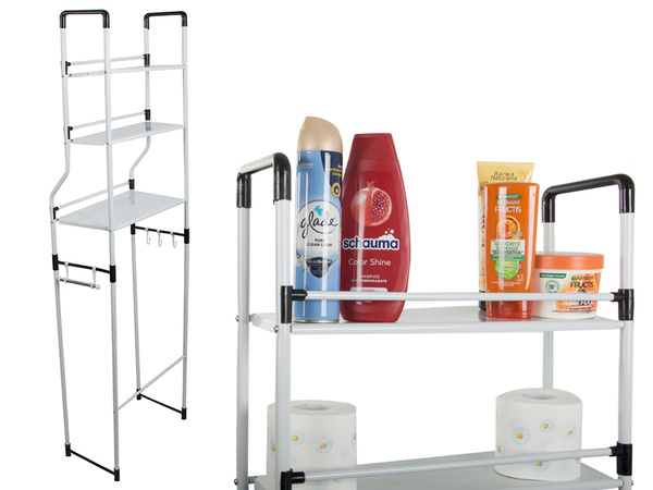 Standing shelf over washing machine toilet bathroom rack cabinet 3 shelves