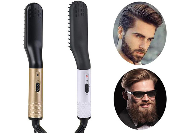 Straightener brush beard and hair comb