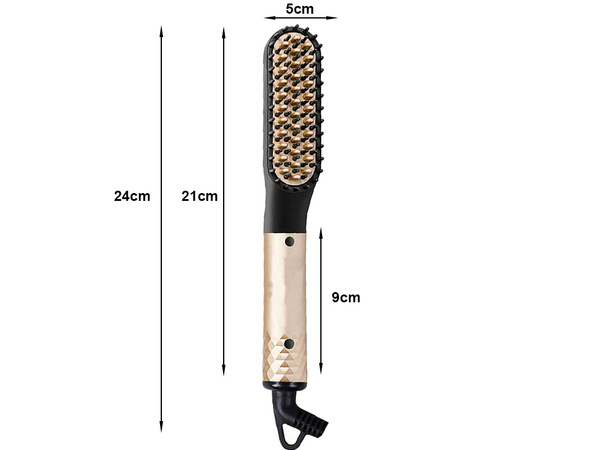 Straightener brush beard and hair comb for men's grooming