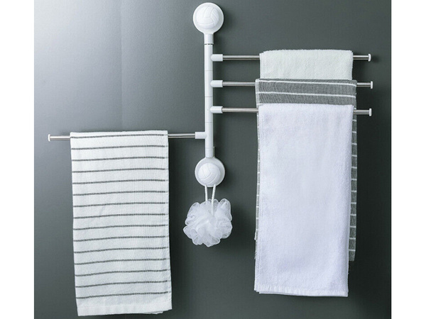 Swivel bathroom towel rail 4 arms