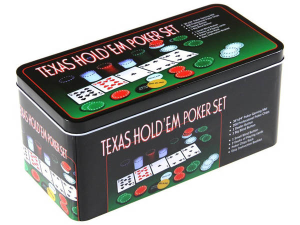 Texas poker set chips 200pcs cards mat