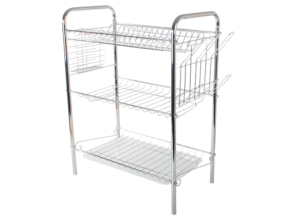 Three-tier drying rack kitchen drainer