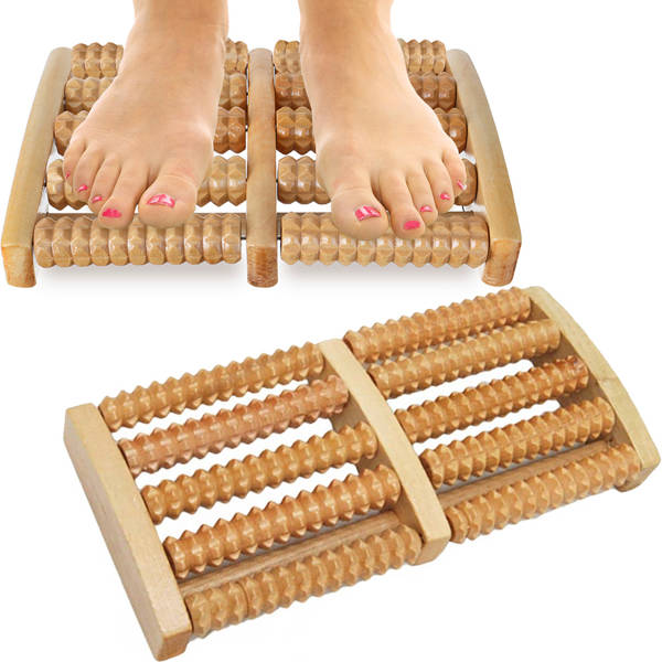 Traditional wooden foot massager roller 2x5