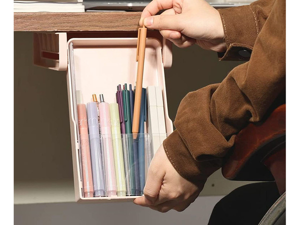 Under-table drawer desk shelf pull-out container