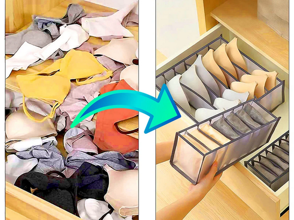 Underwear organiser bras drawer cupboard 6 compartments