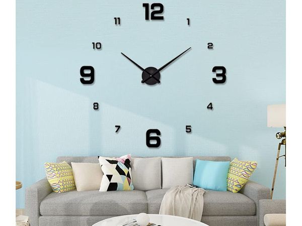 Wall clock 3d sticker wall clock xxl large 130 cm sticker quiet