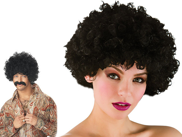 Wig black hair curly afro carnival party