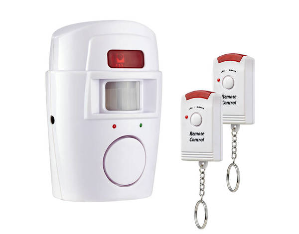 Wireless movement sensor alarm + 2 key fobs 105db