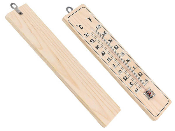 Wooden house thermometer outdoor indoor