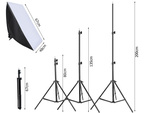 2x 135w light soft box light kit tripod home studio photo bulb