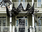 Artificial large black spider web halloween decoration 2 pieces