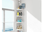 Bathroom corner shelf bath shower telescopic white shelf 4 levels