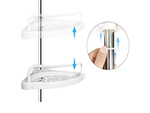 Bathroom corner shelf bath shower telescopic white shelf 4 levels