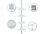 Bathroom corner shelf bath shower telescopic white shelf 4 levels