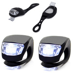 Bike light 2 led front light 2pcs silicone water resistant